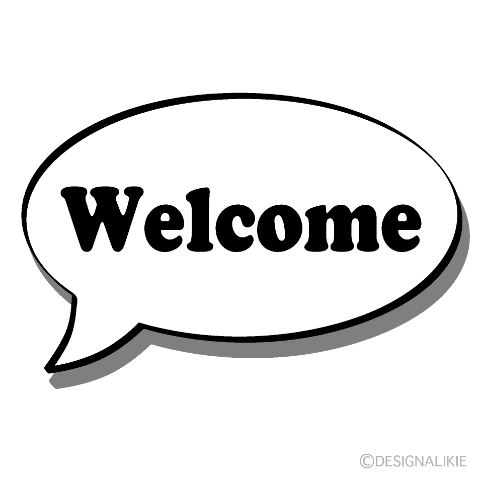 WELCOME Speech Bubble Black and White