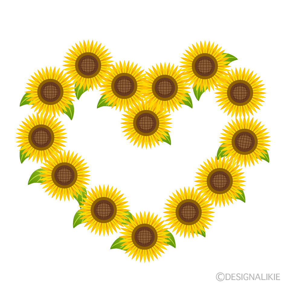 Corona de Girasoles en Forma de Corazón Simple
