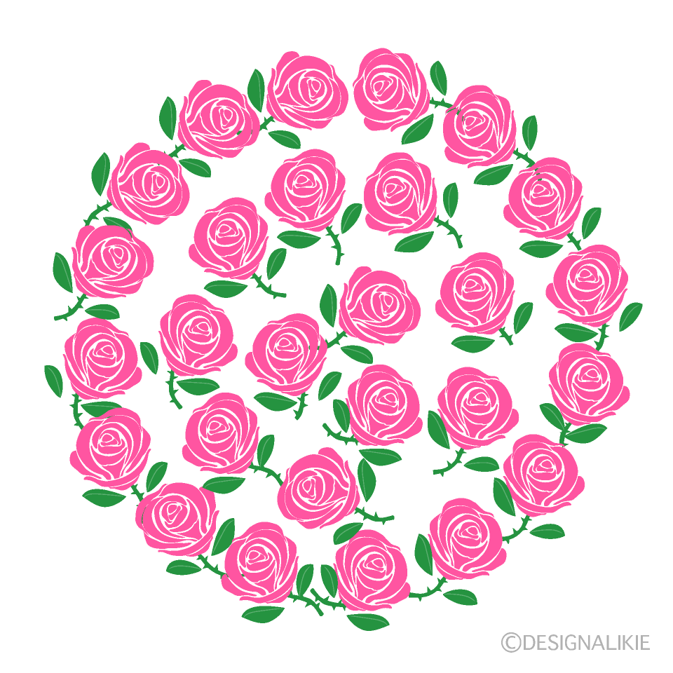 Corona de Rosa Rosa en Forma de Corazón
