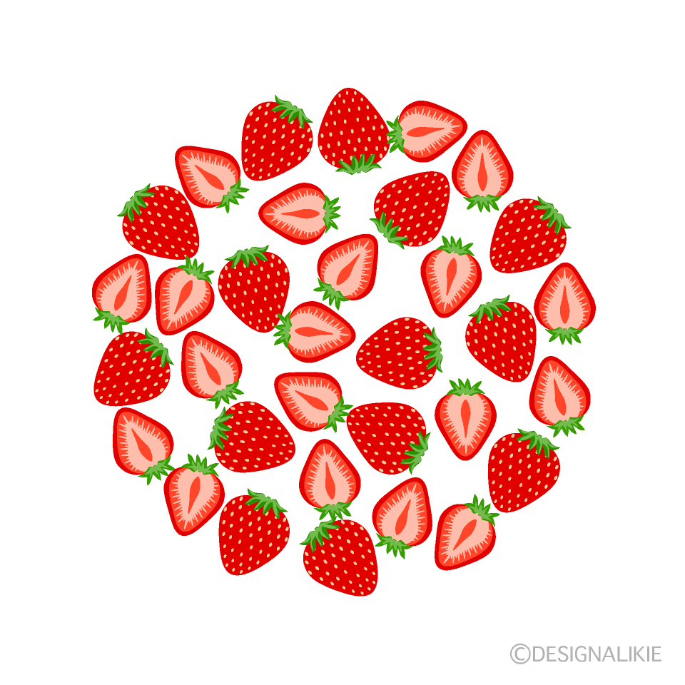 Corazón de Fresas y Hoja