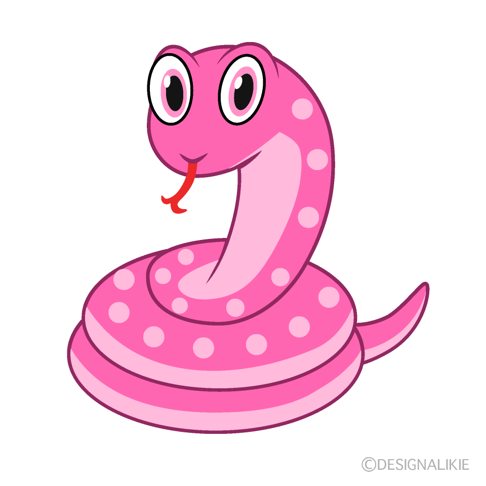 Coiled Cute Pink Snake