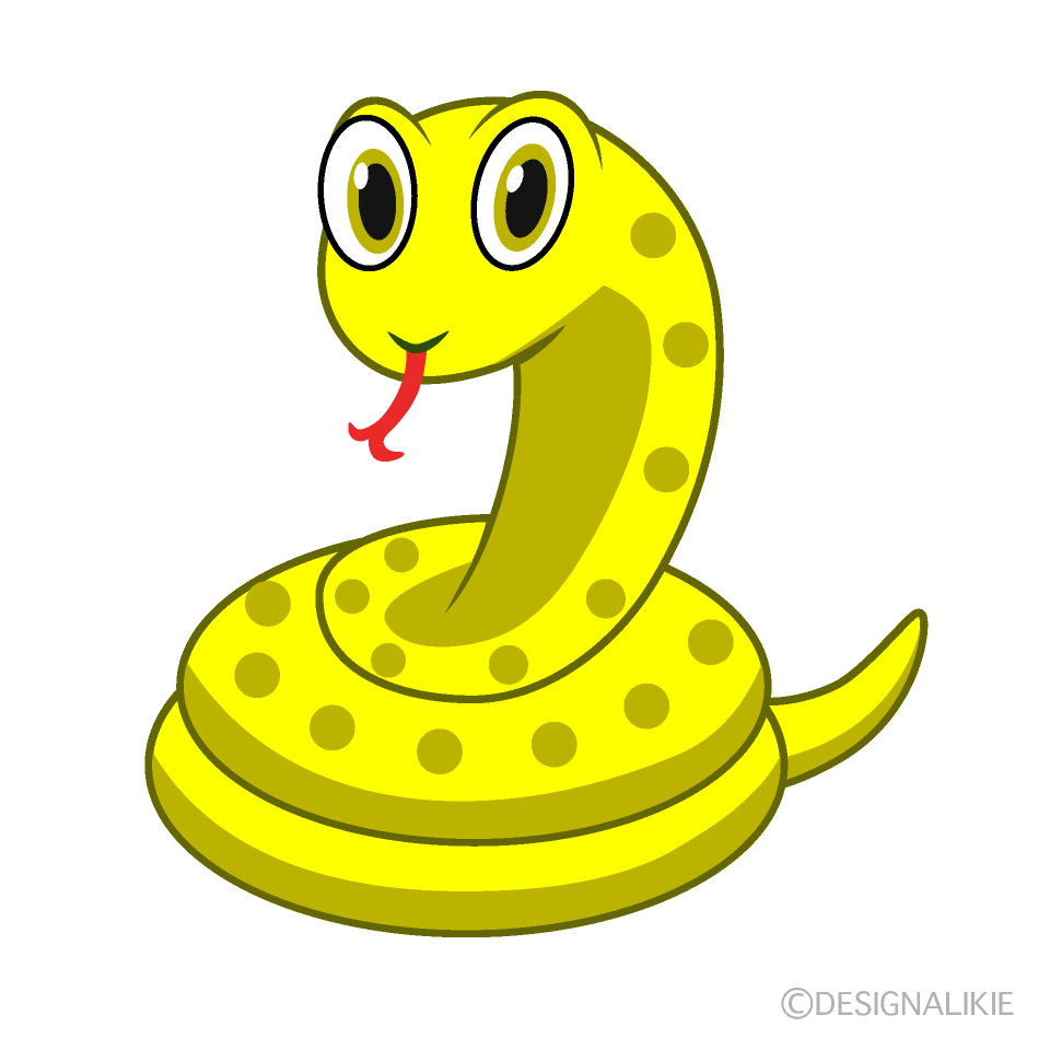 Coiled Cute Yellow Snake