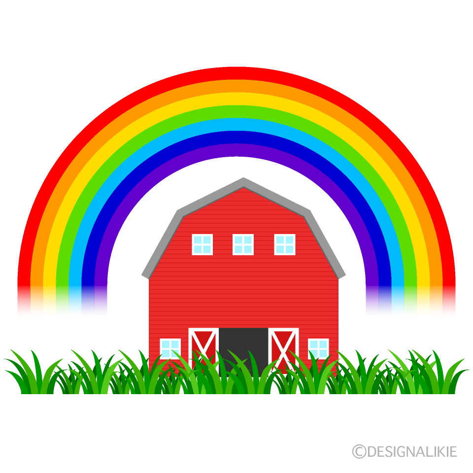 Barn with Rainbow