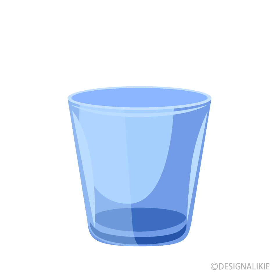 Taza de Vidrio Corta Azul