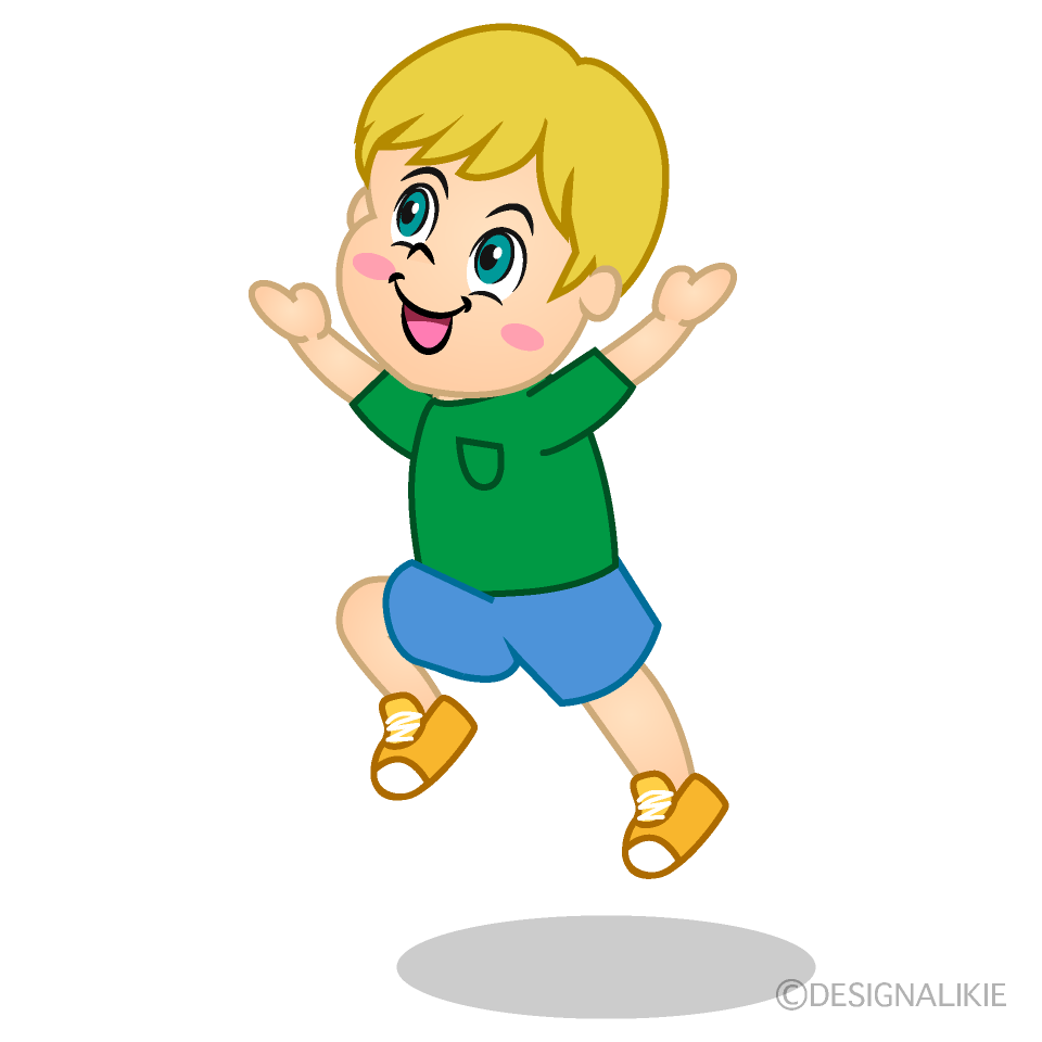 Boy Running and Jumping