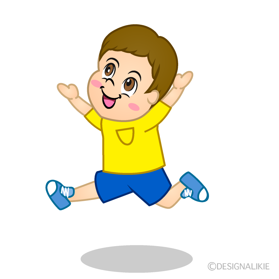 Boy Running and Jumping