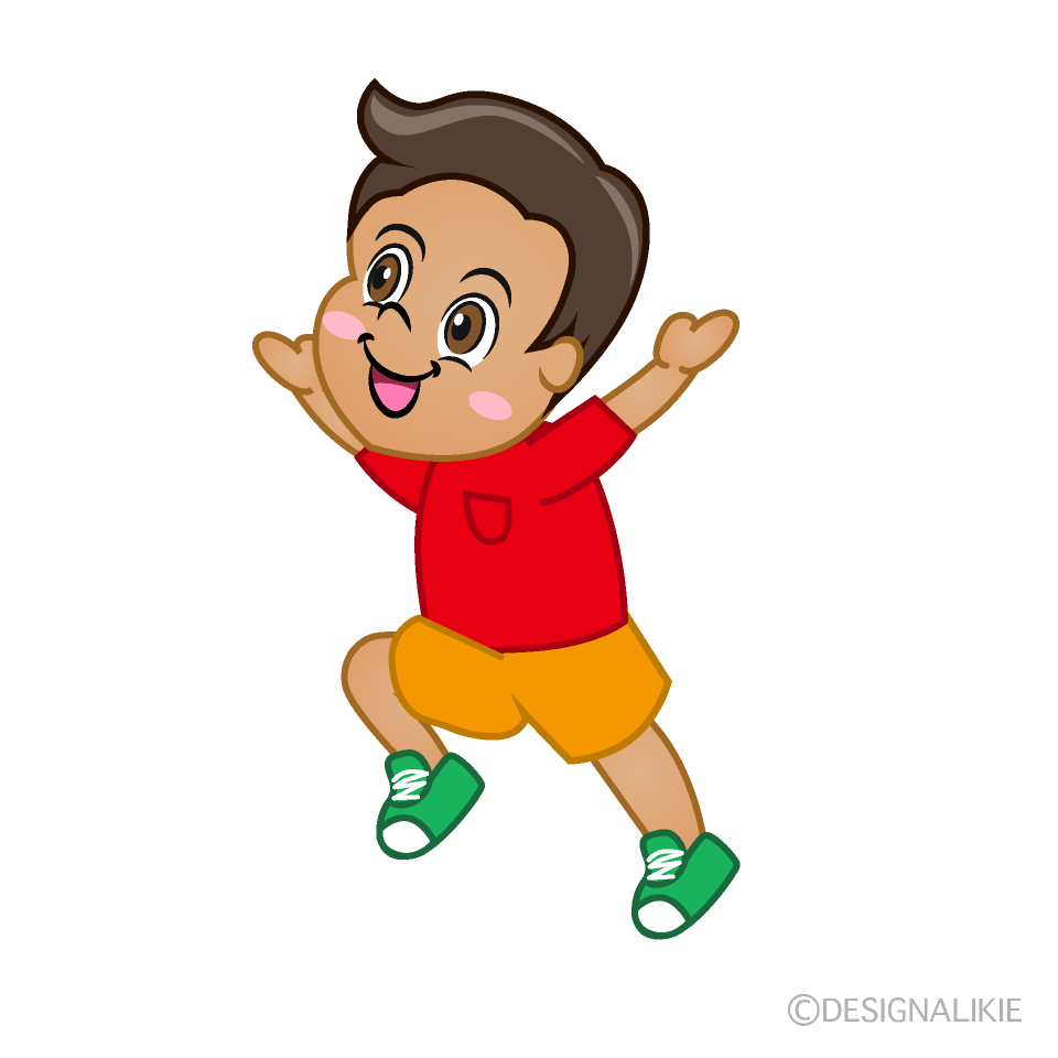 Boy Running and Jumping