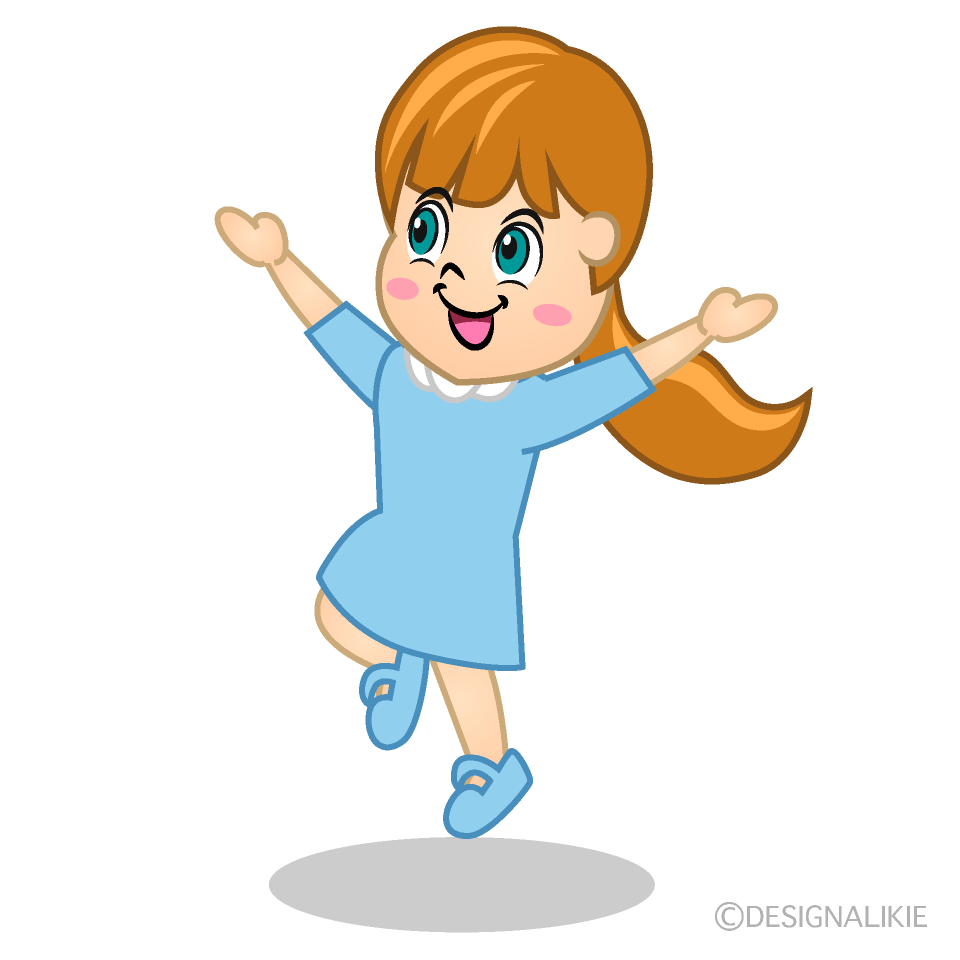 Girl Running and Jumping