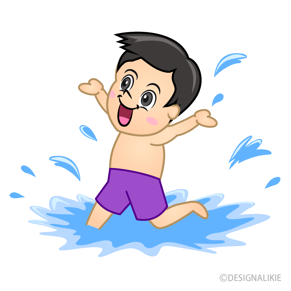 Boy Playing in Water