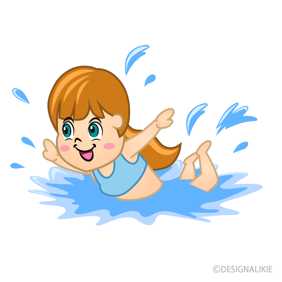 Girl Swimming in Sea