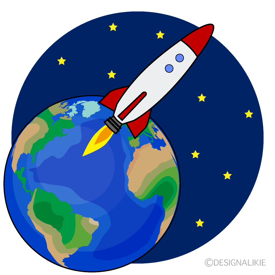 Rocket Flying with Earth