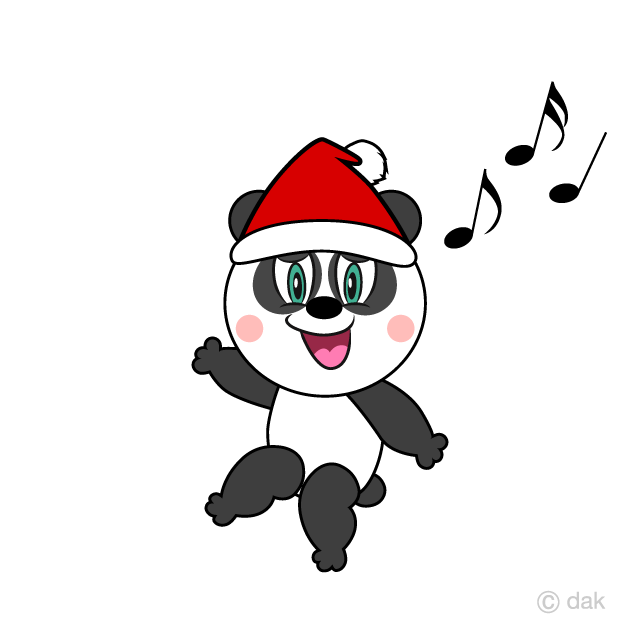 Panda with Santa Hat