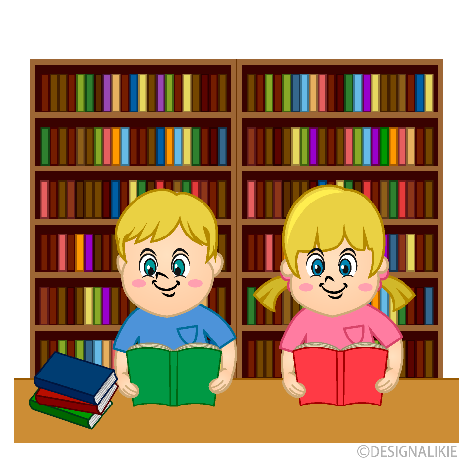 Children Reading in Library