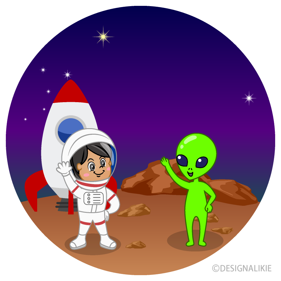 Astronaut and Alien