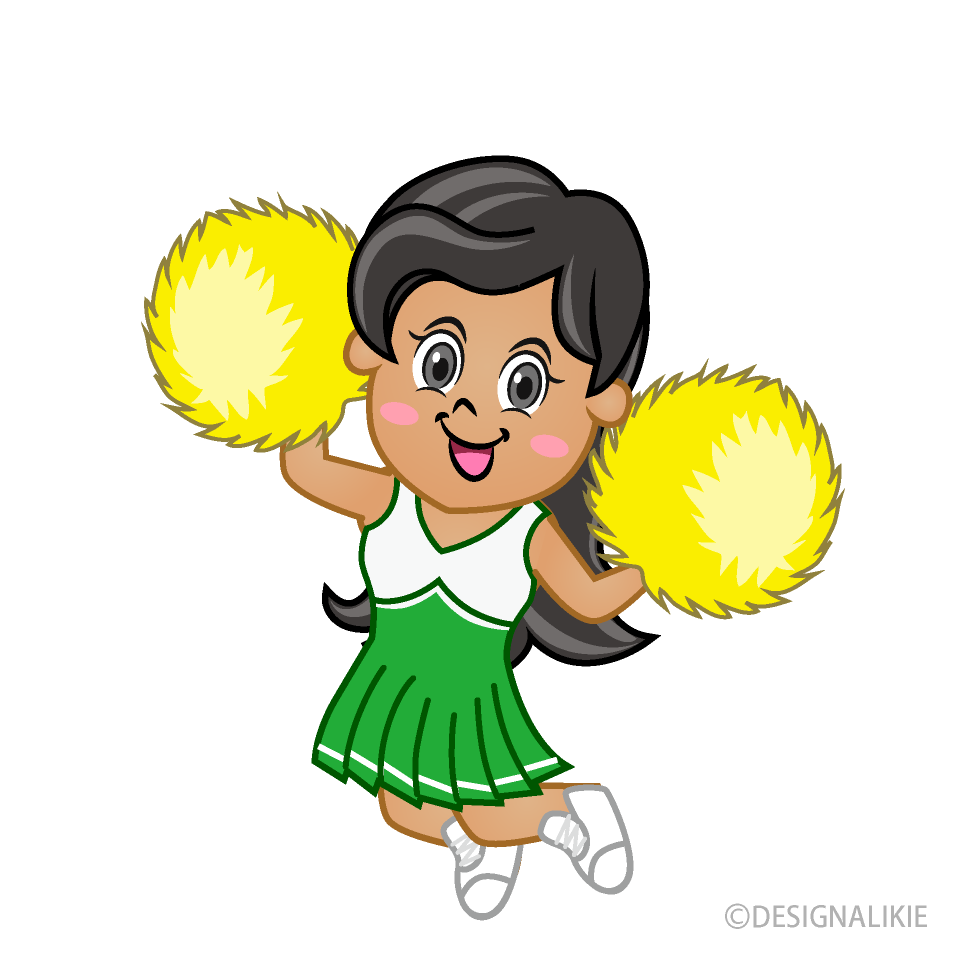 Green Cheerleader Jumping