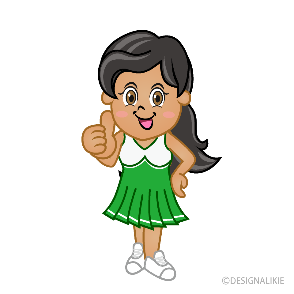 Green Cheerleader Thumbs Up