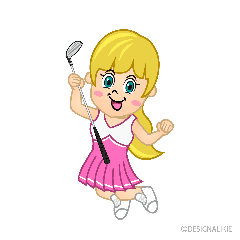 Chica Golfista Saltando