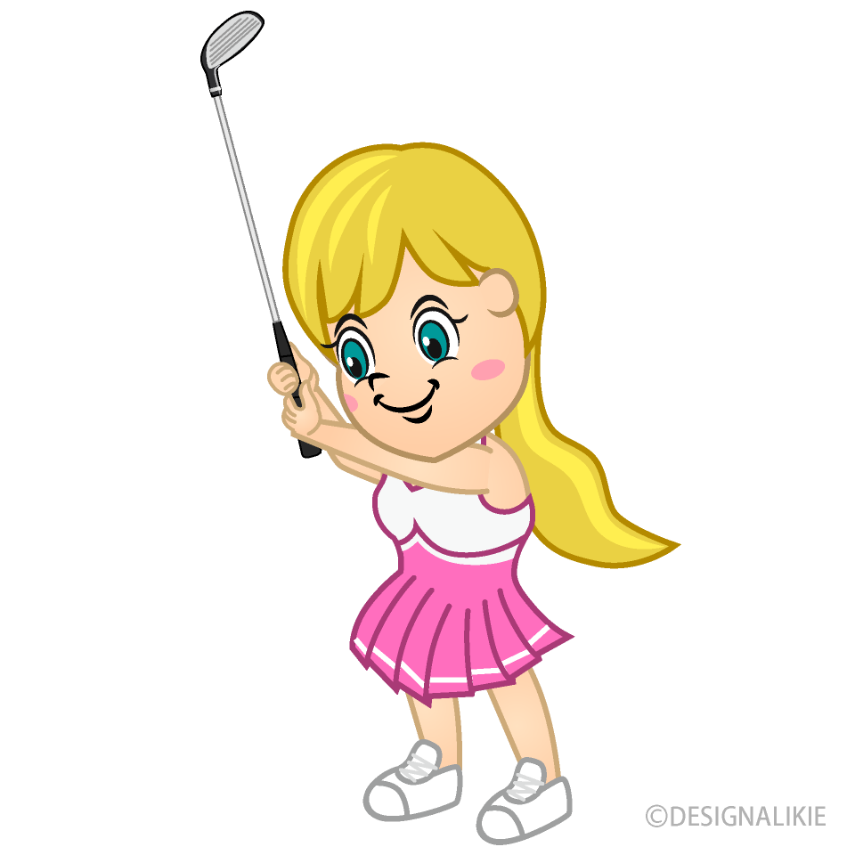 Chica Golfista Golpeando
