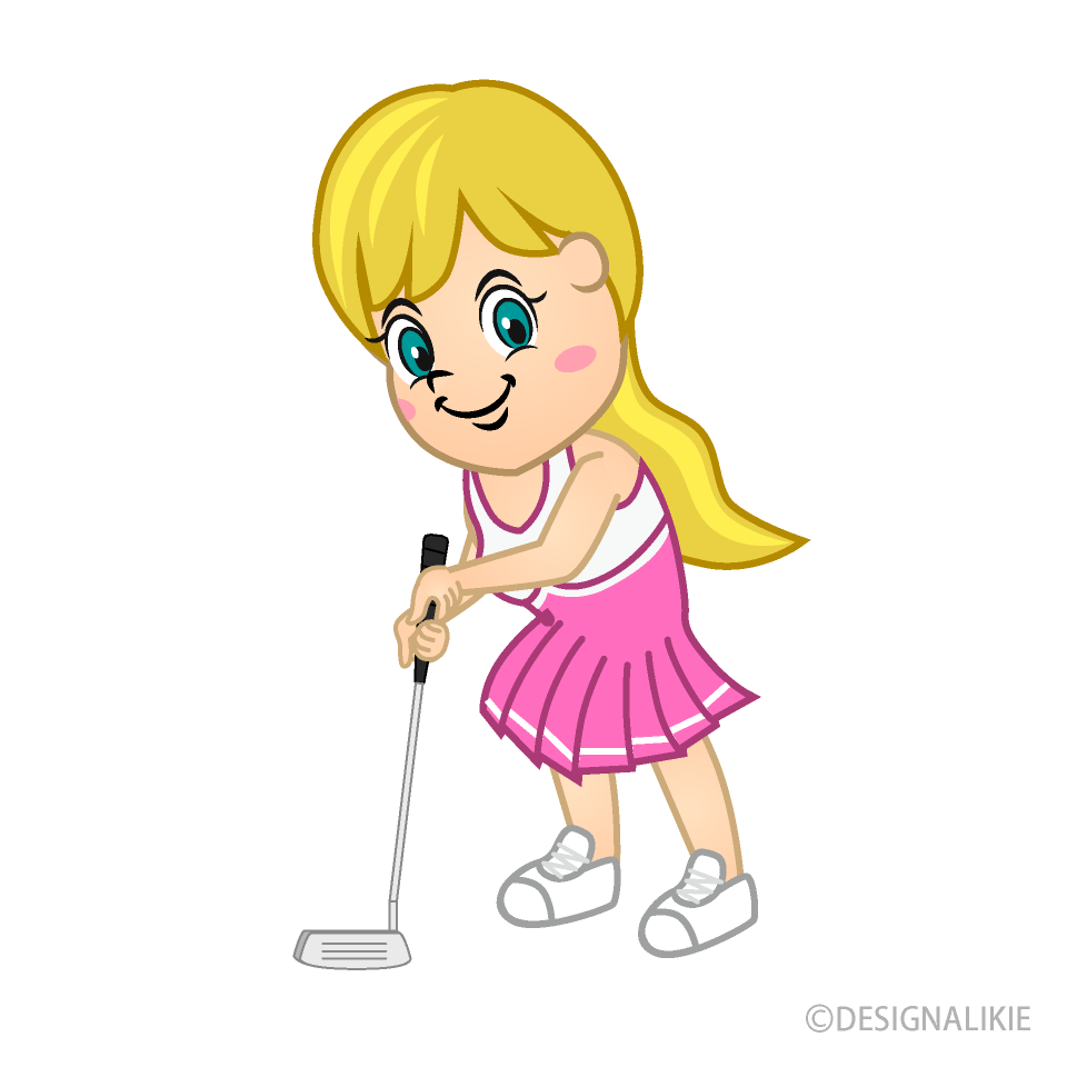 Girl Golfer with Putter