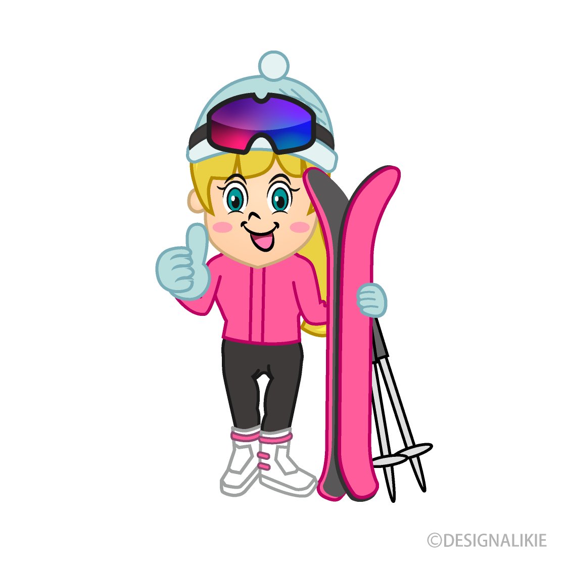 Girl Skier Thumbs Up