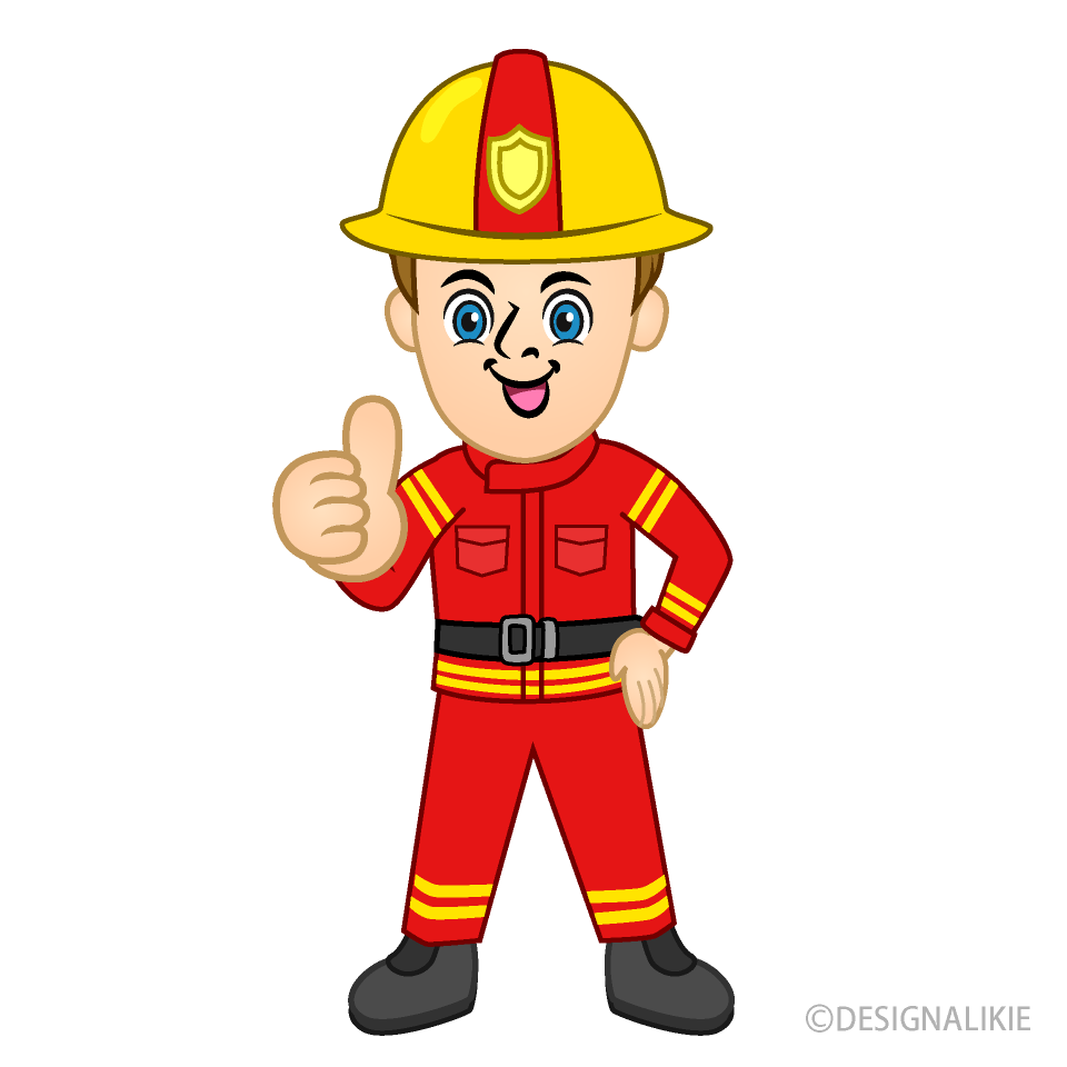 Bombero Rojo con Pulgar Arriba