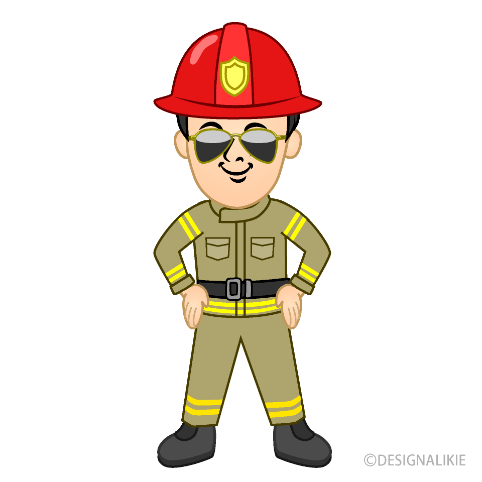 Firefighter with Sunglasses