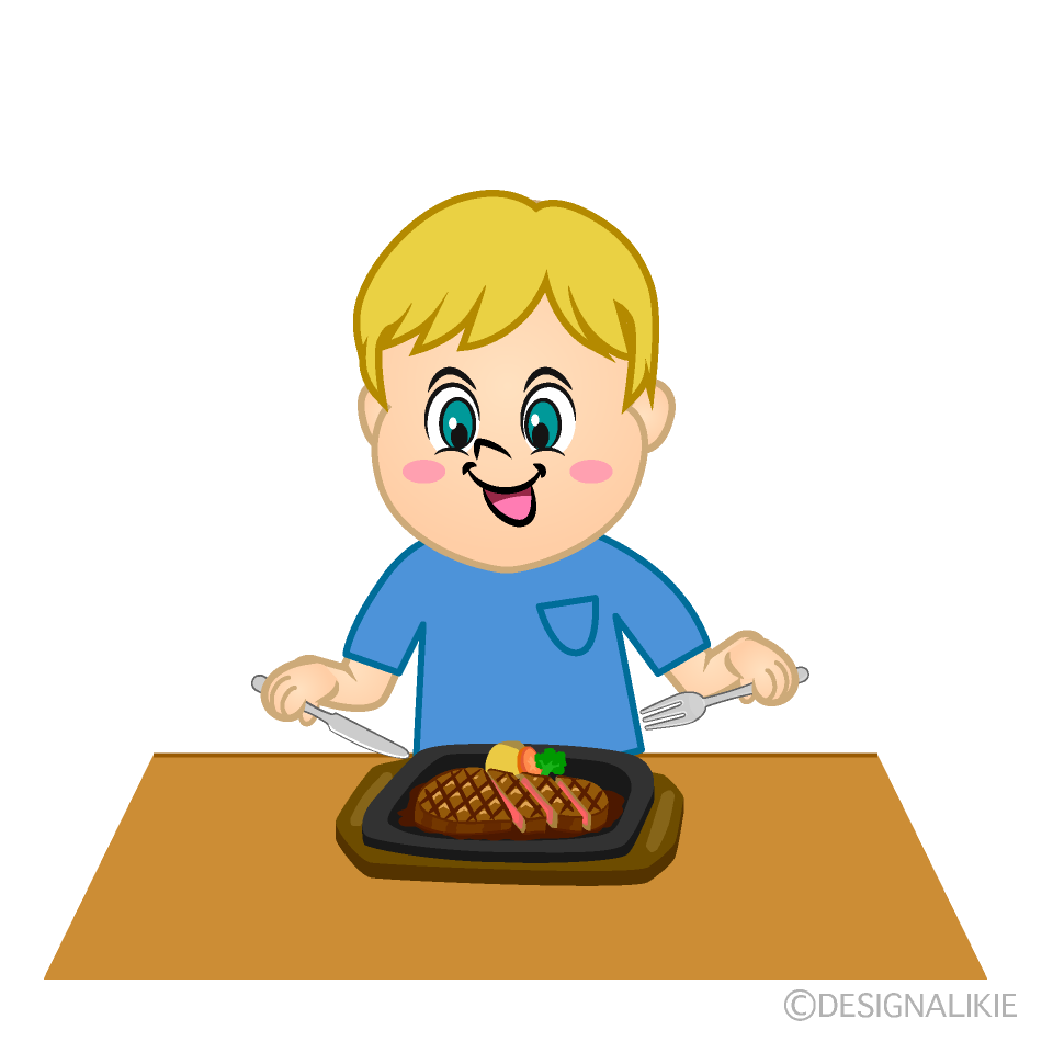 Kids Eating Meat