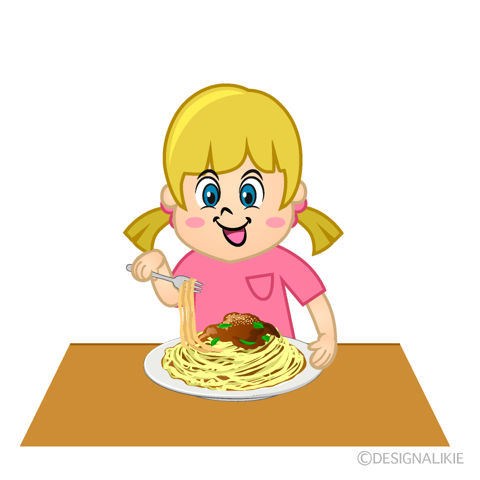 Girl Eating Spaghetti