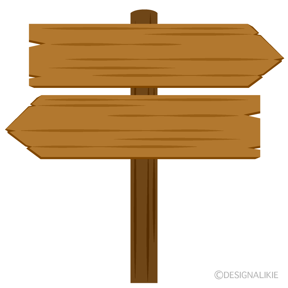 Right and Left Wood Signboard