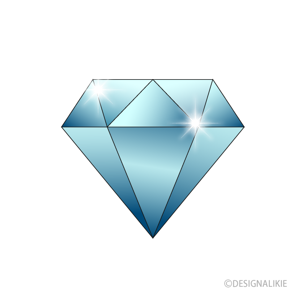 Sparkling Light Blue Diamond from Side