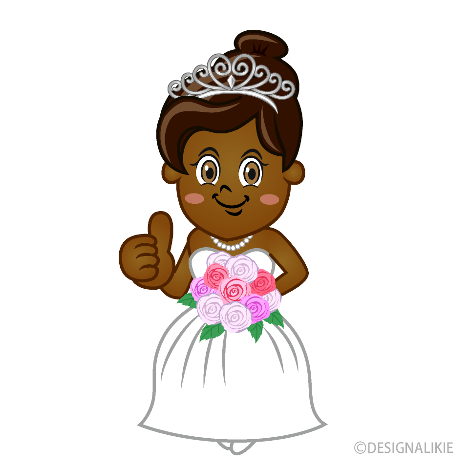 African American Bride Thumbs Up