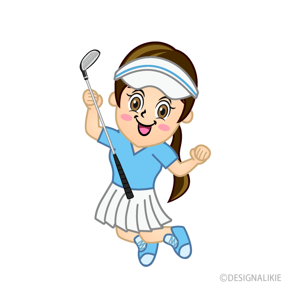 Jumping Woman Golfer