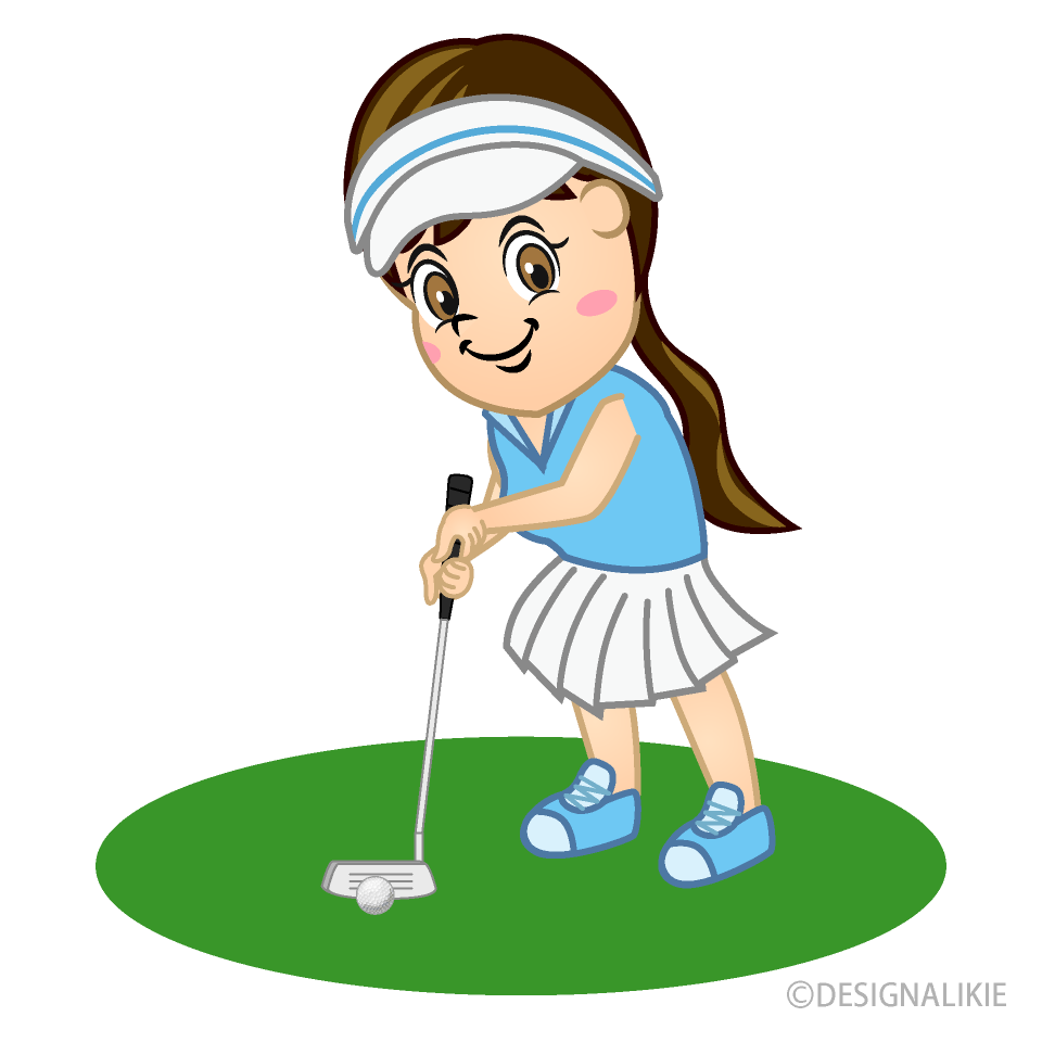 Woman Golfer Putting on Green