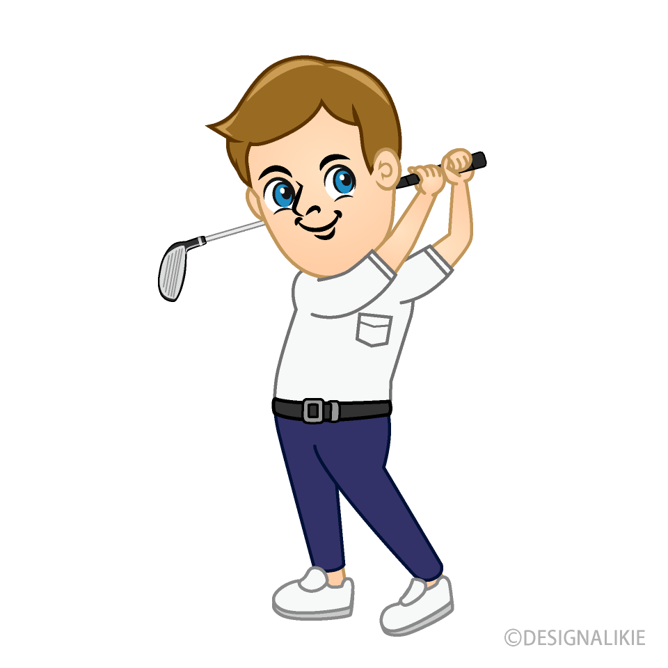 Golfista Hombre Realizando un Golpe de Swing