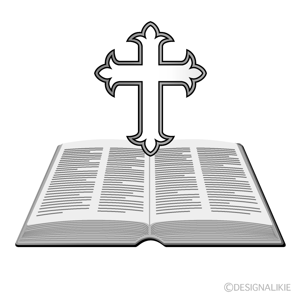 Open Bible with Cross