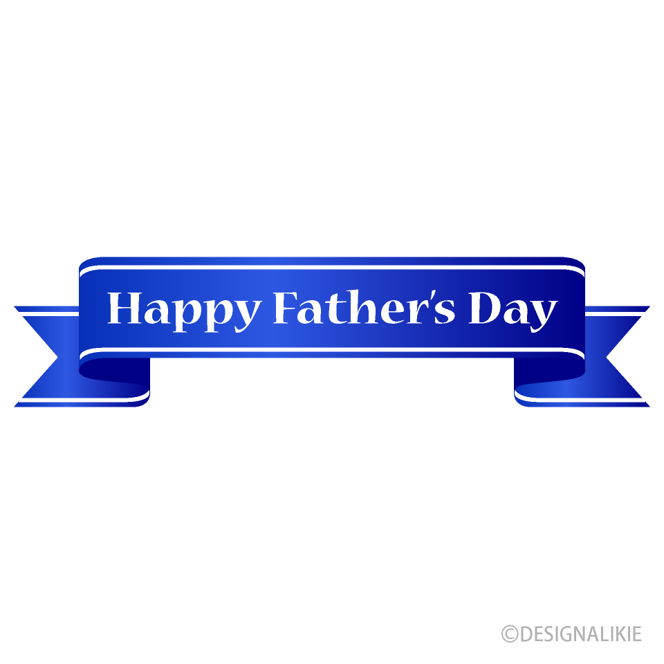 Happy Father's Day Long Soft Blue Ribbon