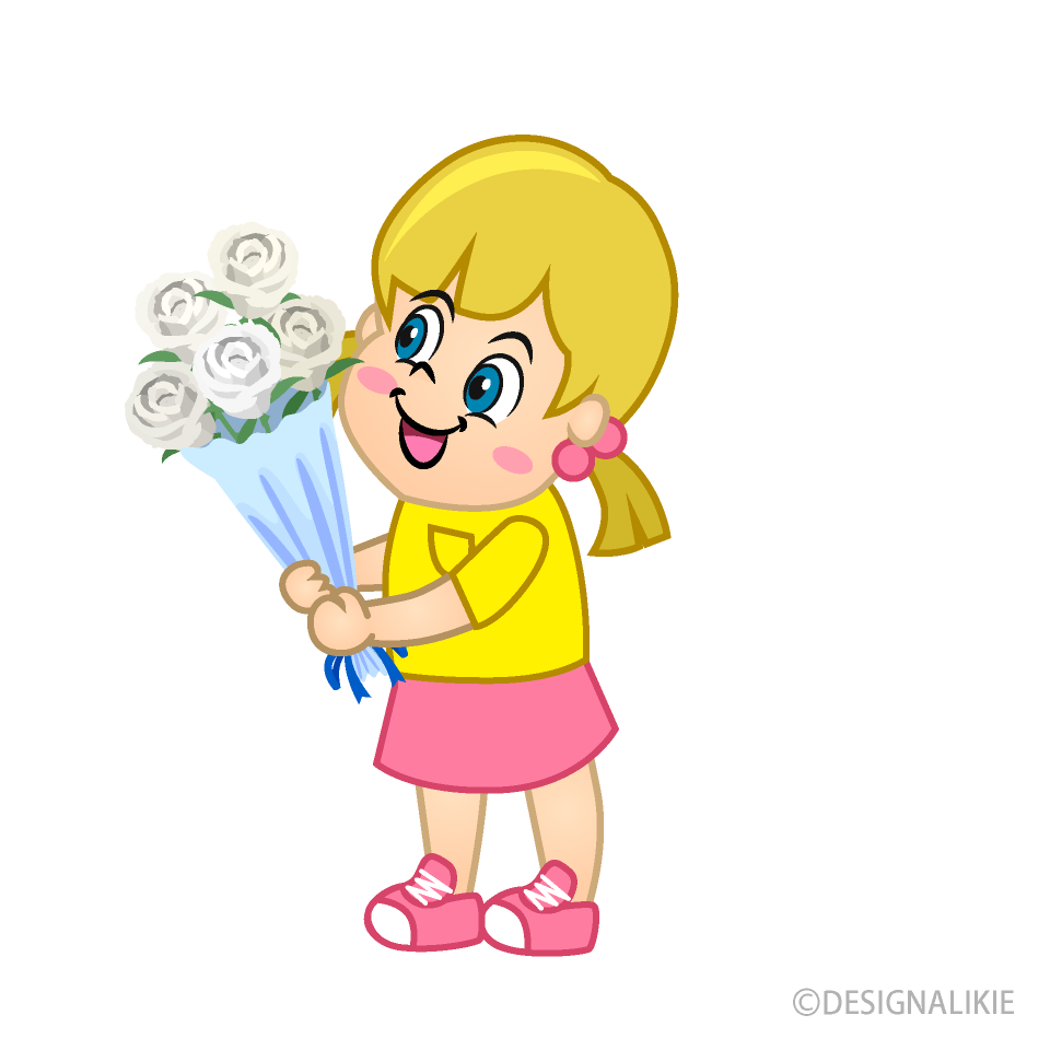 Girl Giving Flowers