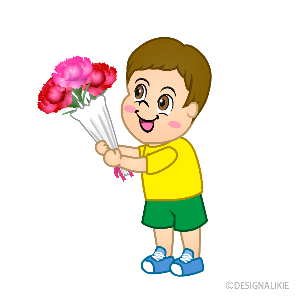 Niño Pequeño Regalando Flores