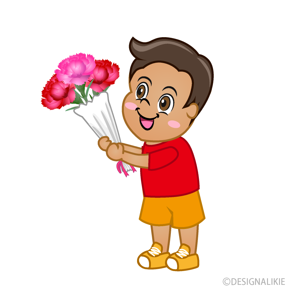 Kids Boy Giving Flowers