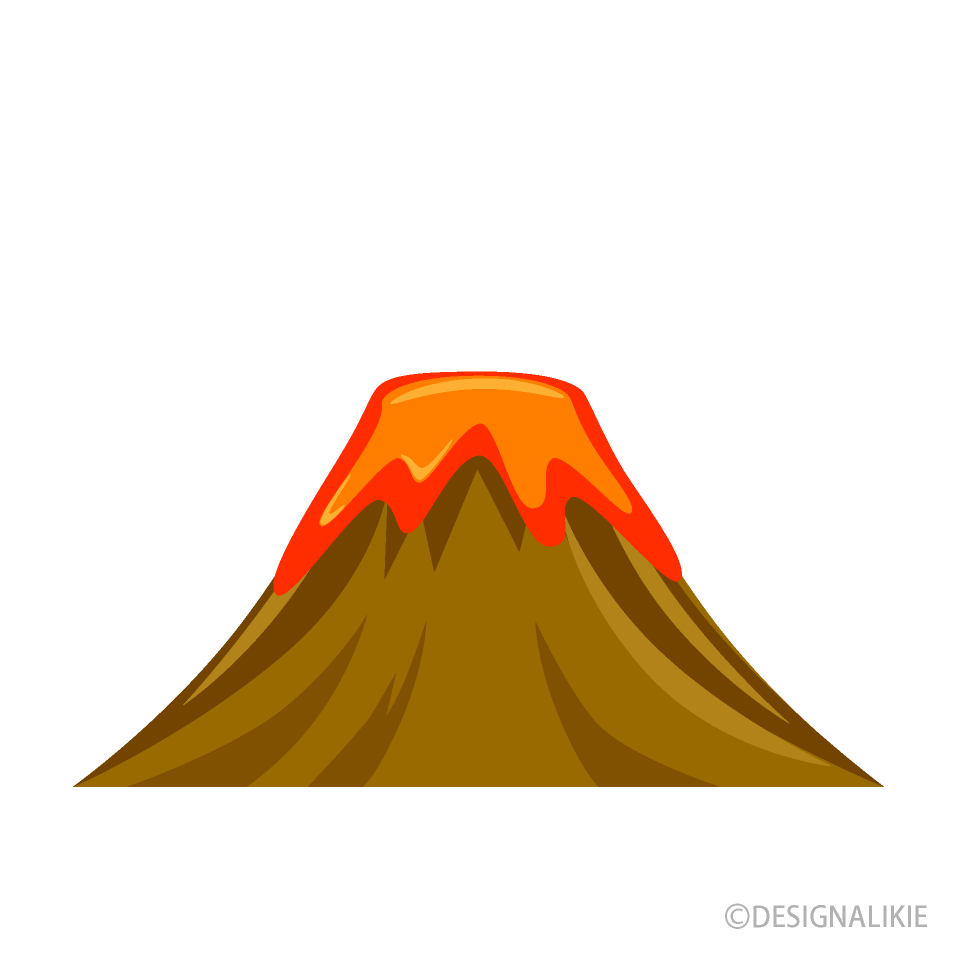 Volcán con Flujo de Lava