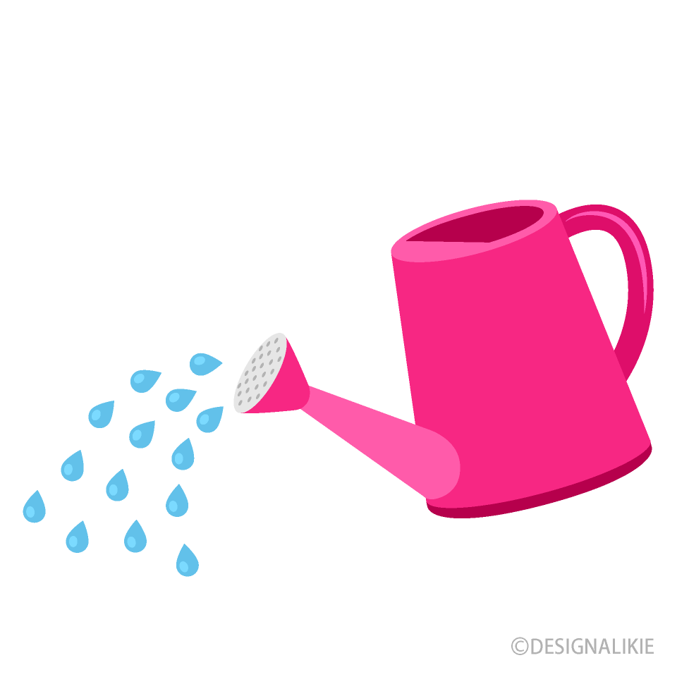 Pink Watering Can Pouring