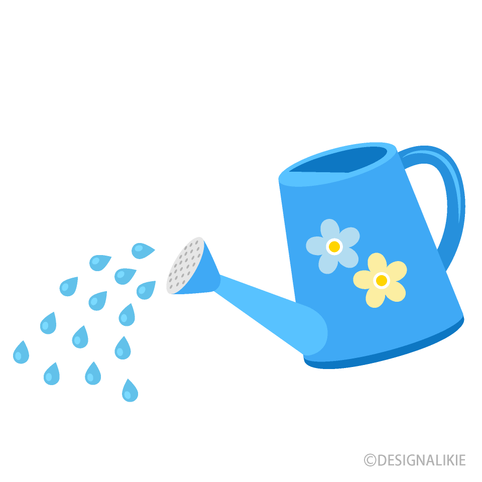 Light Blue Watering Can Pouring