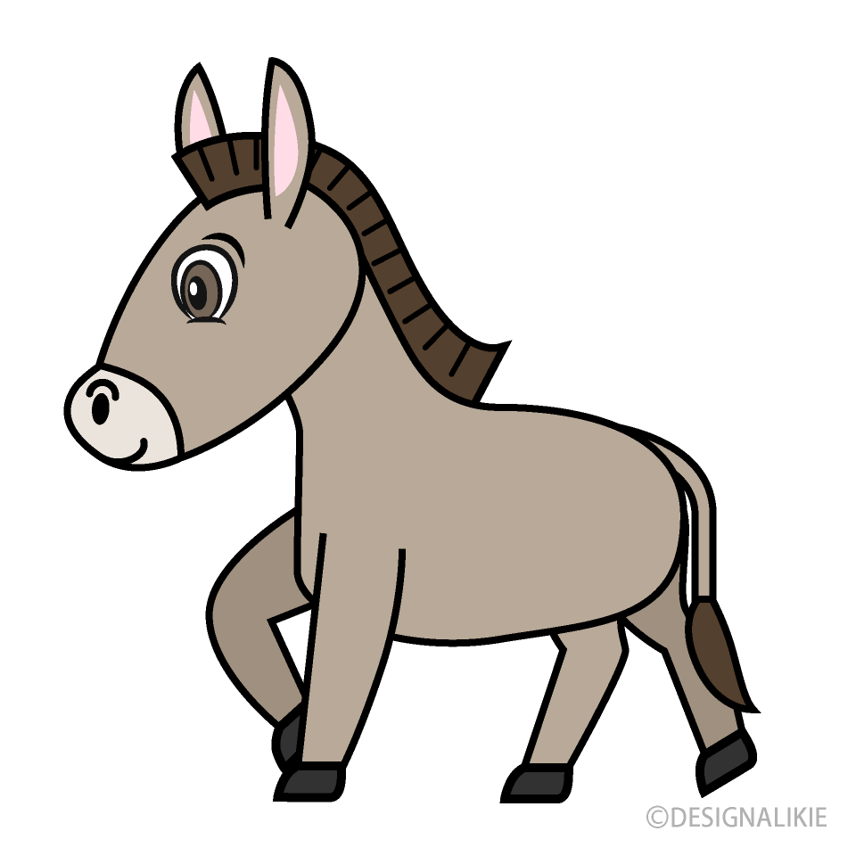 Burro Marrón Claro Caminando