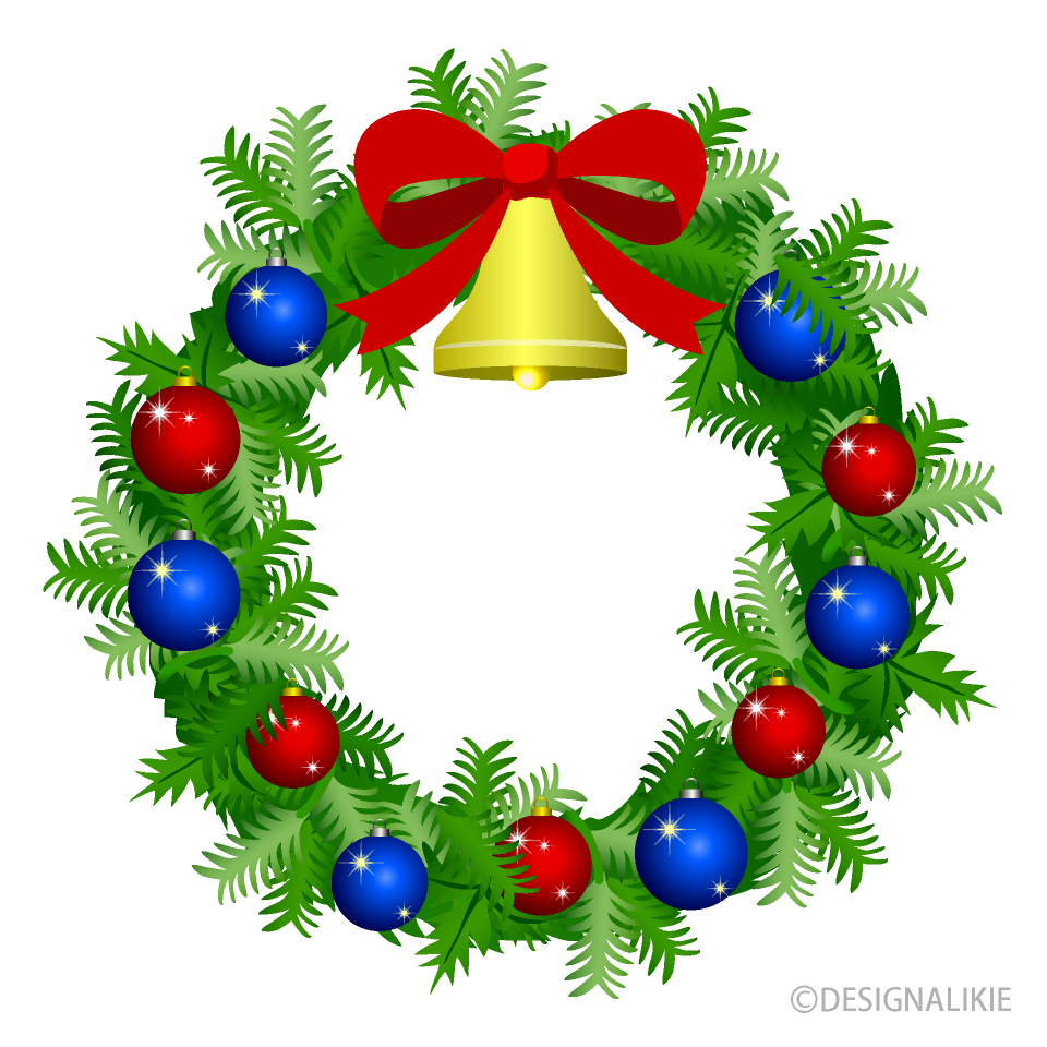 Red and Blue Christmas Wreath