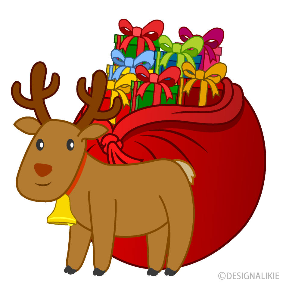 Reno y Saco de Regalos de Papá Noel