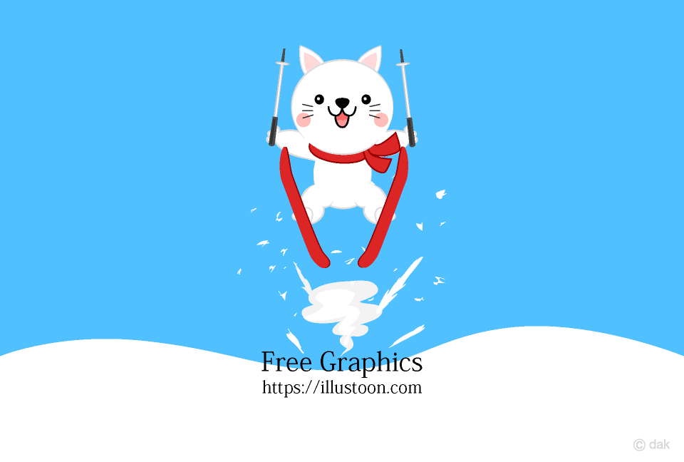 Ski jumping white cats
