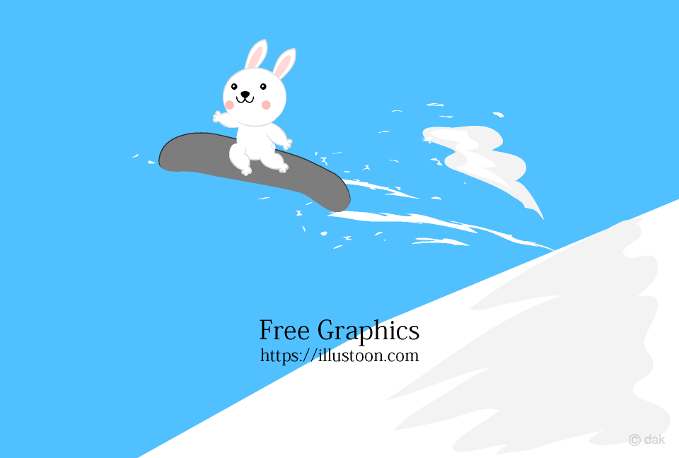 Snowboard jumping cute bunny