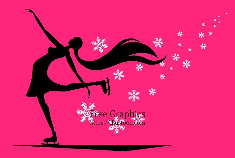 Figure skating female silhouette Pink Graphics