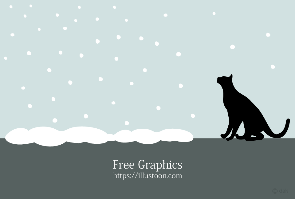 Snow and cat silhouette Graphics
