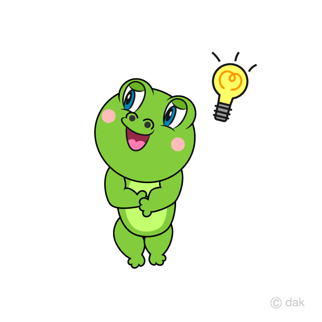 Frog coming up with an idea